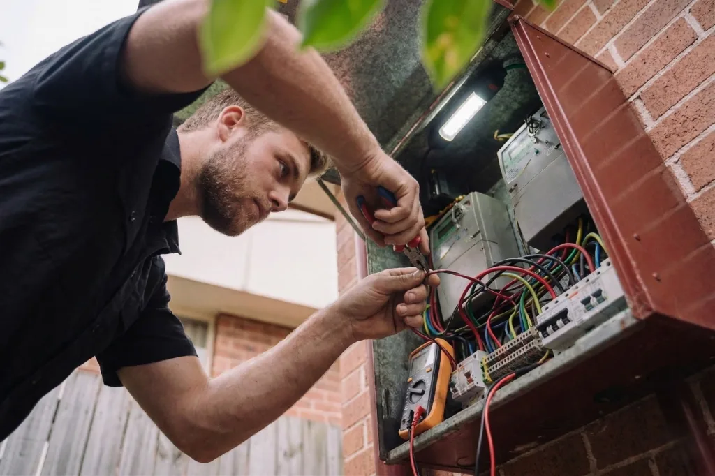 Beaumont Hills electrician performing electrical work